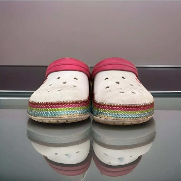 Crocs Pink Crocband Sequin Clogs Rainbow Sequins - Picture 2 of 10